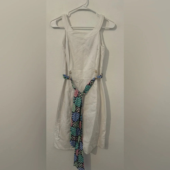Vineyard Vines Kentucky Derby Silk Sash Cotton Dress Preppy Southern Size 0 - Picture 1 of 9